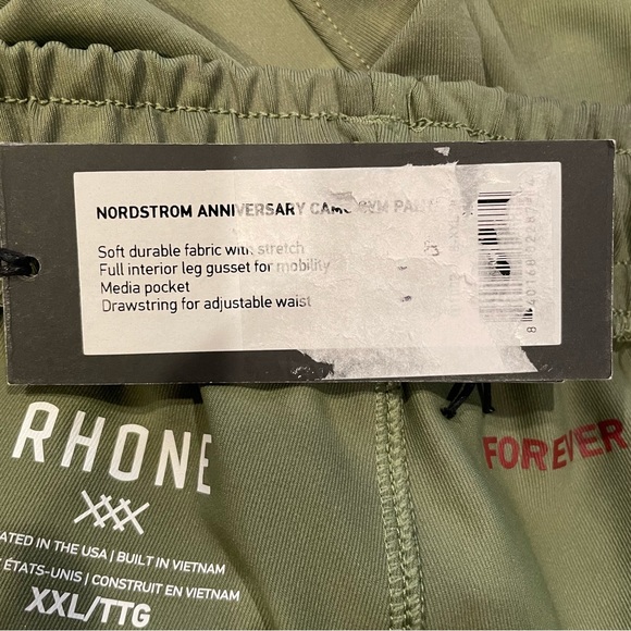 RHONE NWT GYM PANT OLIVE GREEN GRID CAMO ATHLETIC XXL - Picture 6 of 14